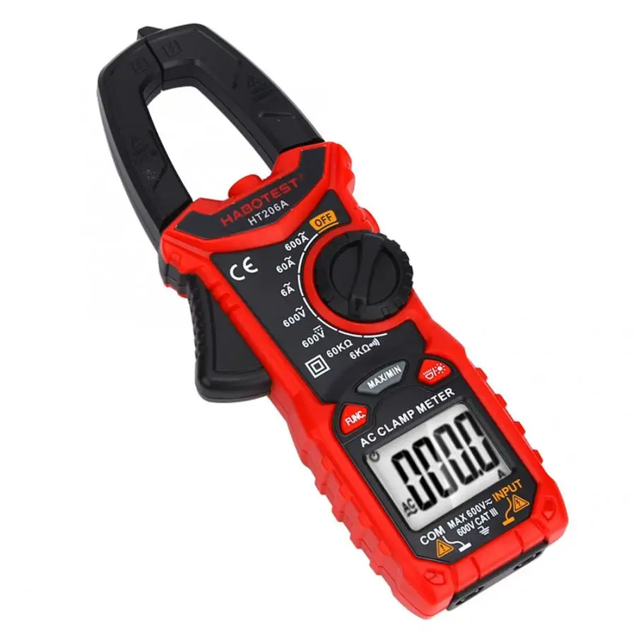 HT206 AC/DC Мини цифровой токоизмерительный прибор для измерения напряжения