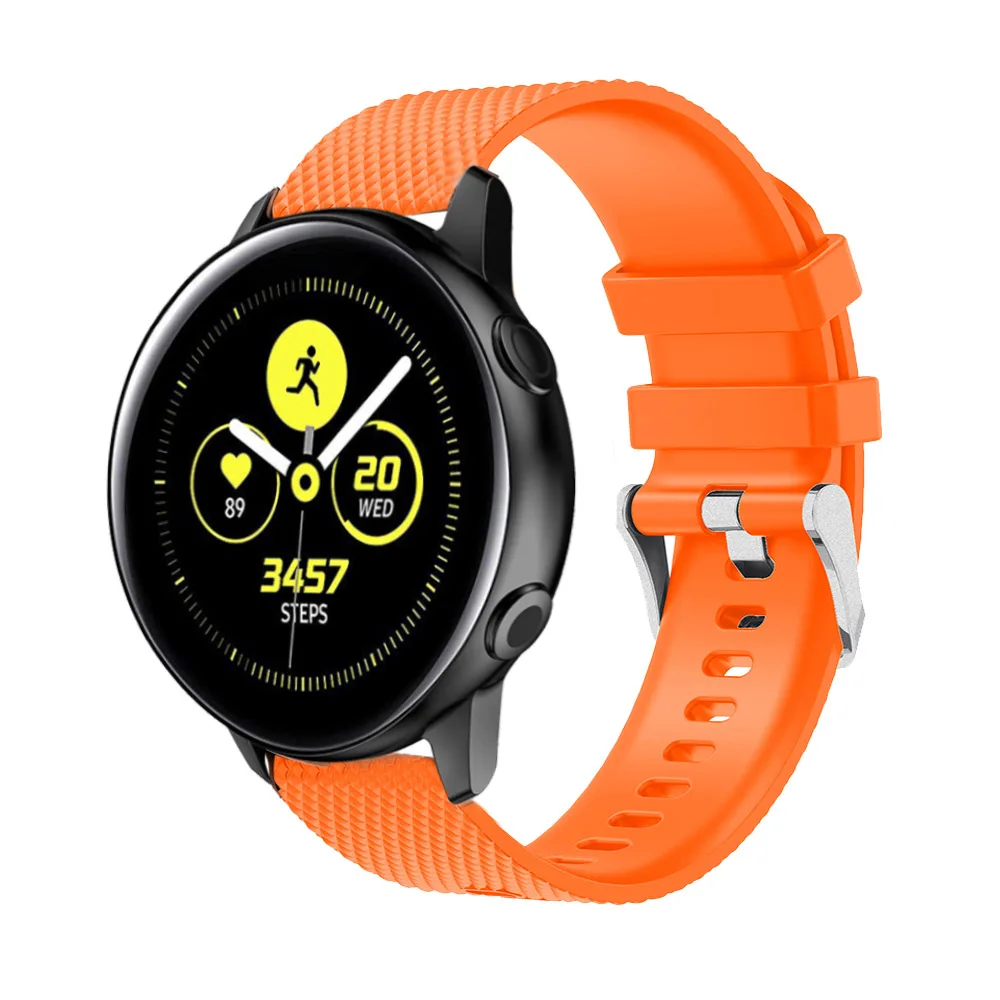 20 мм ремешок для часов Samsung Galaxy Watch Active 2/42 силиконовый браслет сменный Браслет