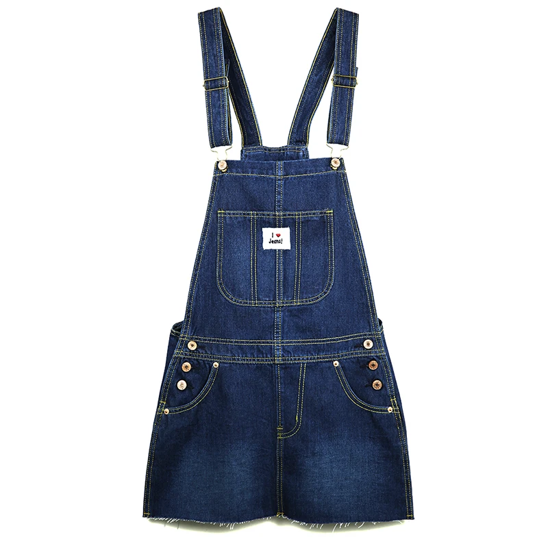 New Denim Strap Skirts For Women Summer 2018 Casual Spaghetti Stap Mini Female Fashion Pockets Dark Blue S/M/L/XL | Женская одежда