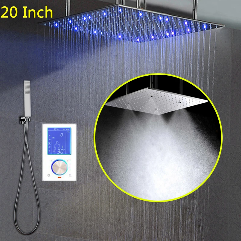 Mist ванная душевая головка 20 &quotLED набор для душа с дождевой насадкой 16&quot цифровой