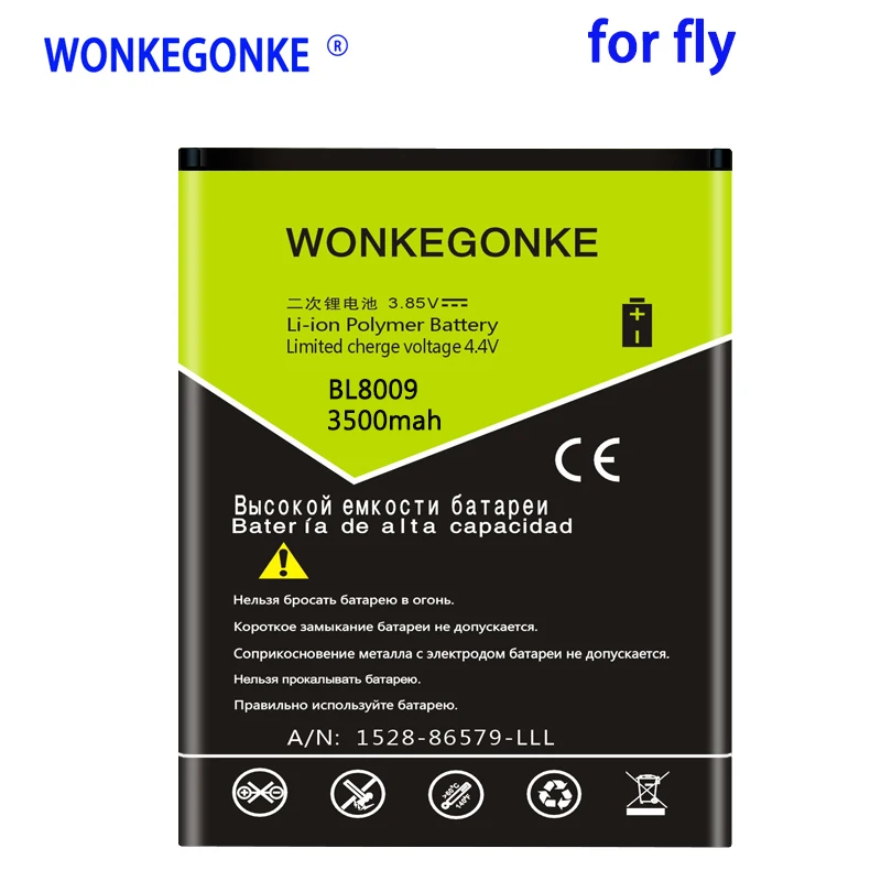 

Высококачественные аккумуляторы WONKEGONKE 3500 мАч для fly FS451 FS 451 Nimbus 1 BL8009 BL 8009