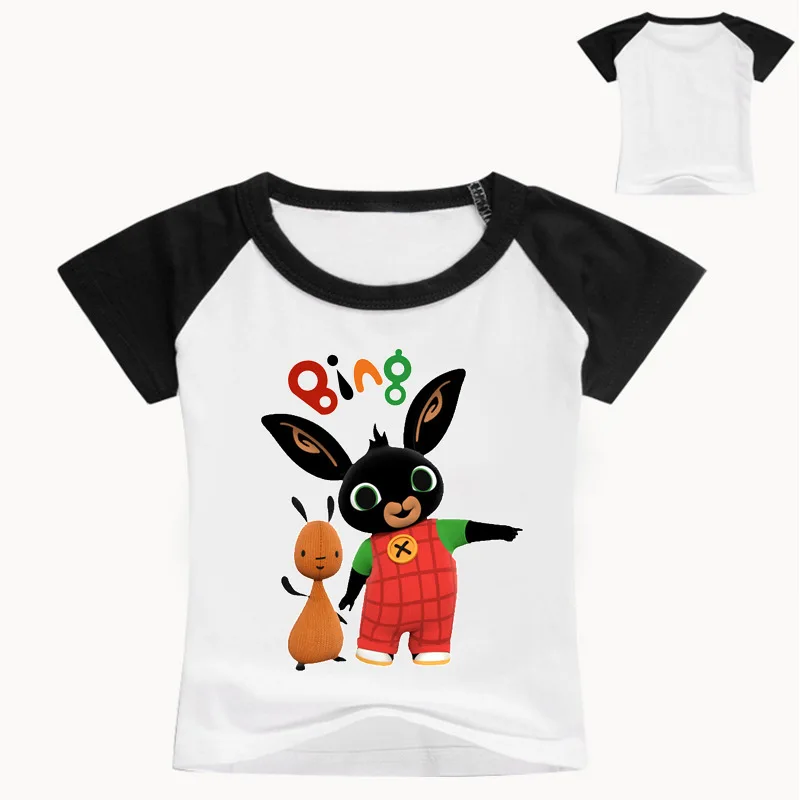 Z& Y 3-16Years одежда с героями британских Bing Bung для Костюмы футболка с кроликом футболка для девочек; Модная одежда для мальчиков футболки с коротким рукавом с героями мультфильмов - Цвет: color 1