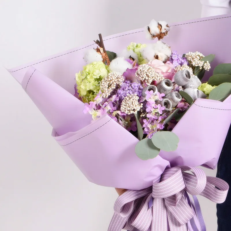 Цветная Корейская матовая водонепроницаемая упаковочная бумага для цветов