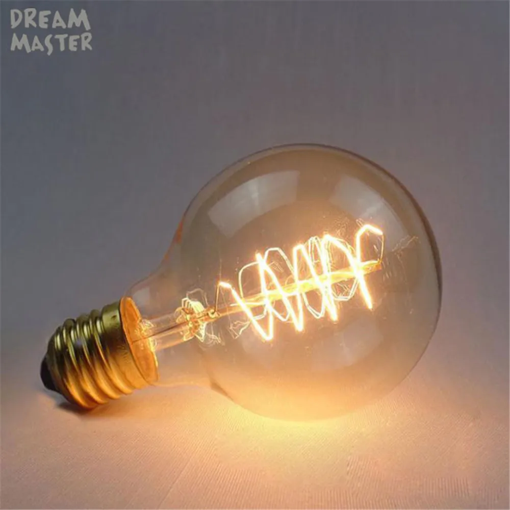220V G80 Спираль ретро лампы Эдисона E27 накаливания 40W лампа Винтаж Edison светильник