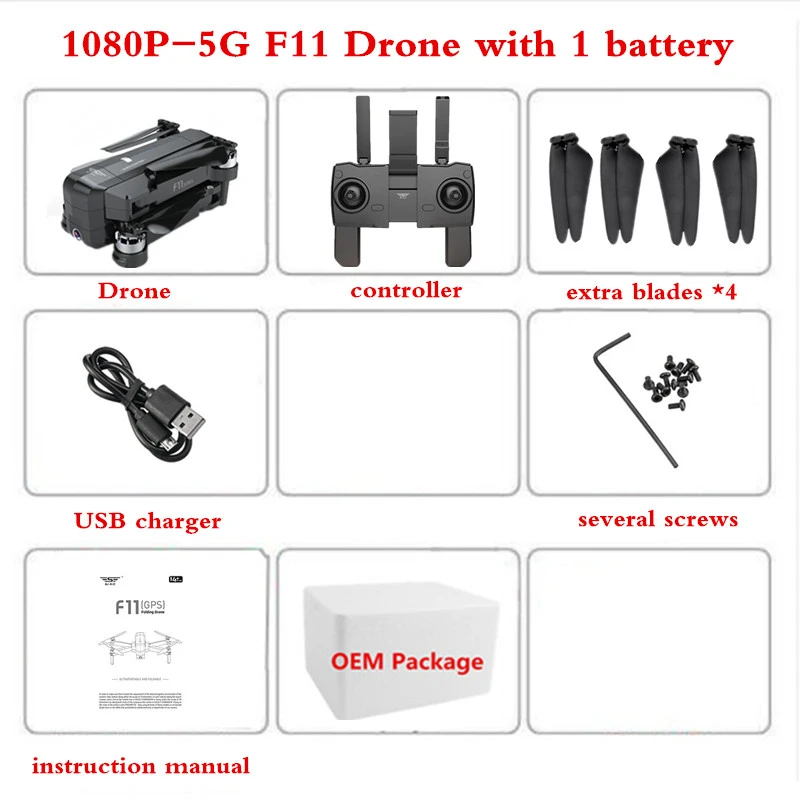 1 Battery Foam Box SJRC F11 gps Дрон с камерой 1080P Квадрокоптер с камерой бесщеточный 28 мин Время полета Квадрокоптер аккумулятор пропеллер - Цвет: 1 Battery Foam Box