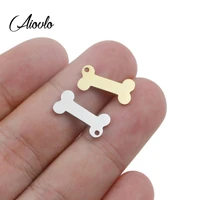 aiovlo 10pclot charms dog bone 8 5x16mm stainless steel plated pendants gold jewelry making diy earring necklace handmade craft
