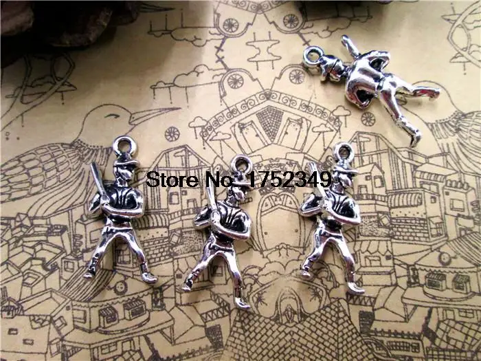 

100pcs--Baseball player Charms, Softball player charm, Antique Tibetan Silver 3D Baseball Hitter charm , Batting runner 24x12mm