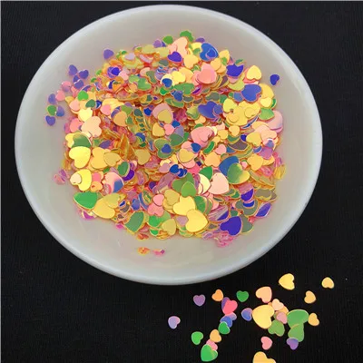 Mix Yellow Pink 1440 шт./лот, Микс, 3 мм, 4 мм, 6 мм, блестящая любовь, сердце, свободные блестки, пайетки для дизайна ногтей, свадебные конфетти, хрустальные грязевые аксессуары - Цвет: Mix Yellow Pink