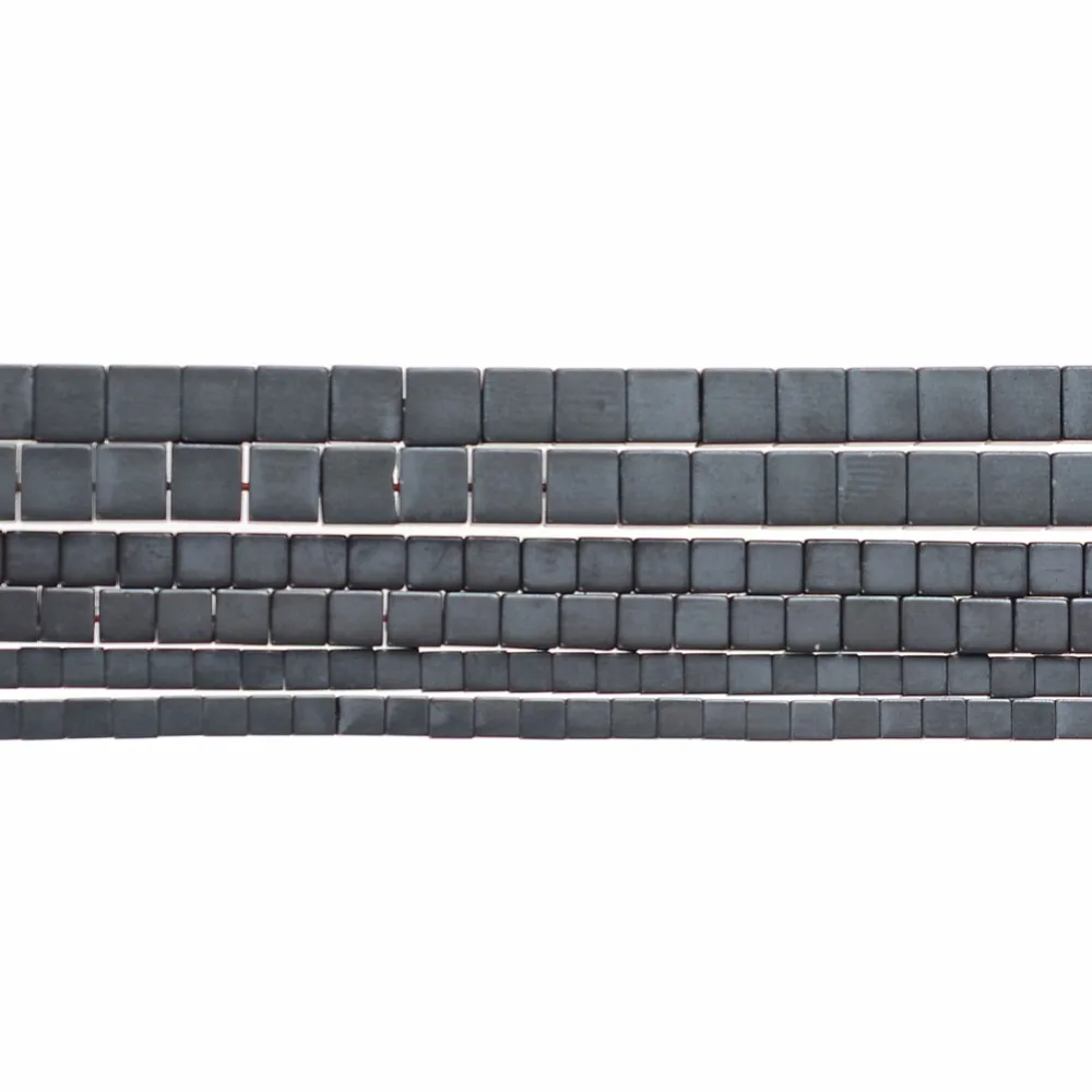 Natural Stone Hematite Beads Matt Square shape Loose stone beads 2/3/4mm for DIY Necklace Bracelet Jewelry Making Accessories | Украшения и