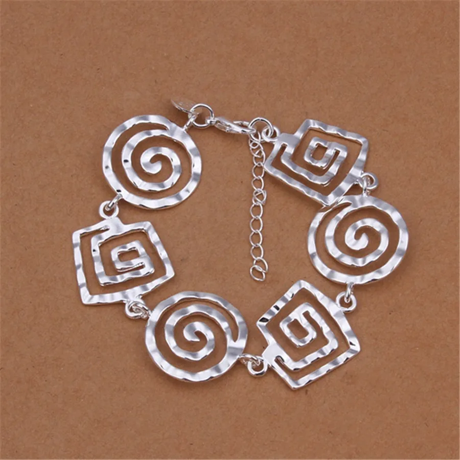 Женские Геометрические браслеты серебристого цвета милые свадебные ювелирные