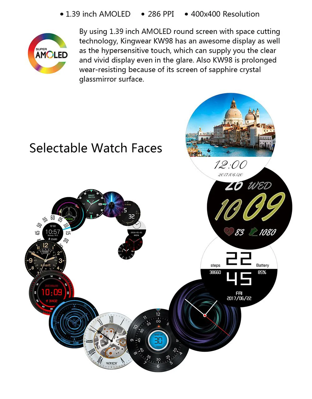 KINGWEAR KW98 Смарт часы 3g wifi gps часы MTK6580 Smartwatch iOS Android для samsung gear S3 Xiaomi PK KW88 KC06