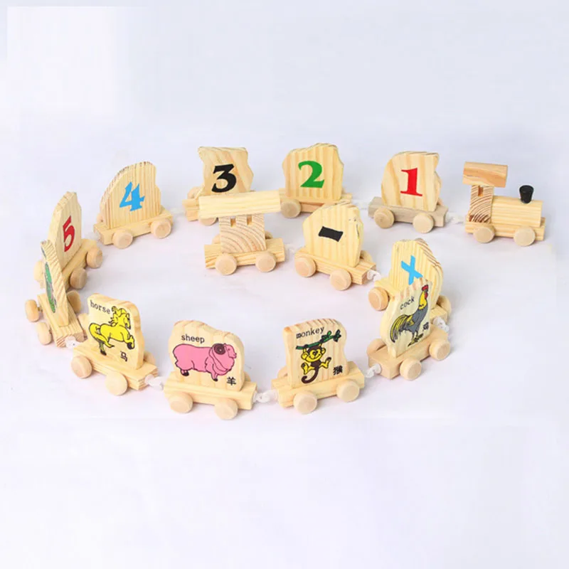 Trein игрушки Детские Digitale nummer dieren educatief Китайский Зодиак assembleert speelgoed voor дети Kinderen |