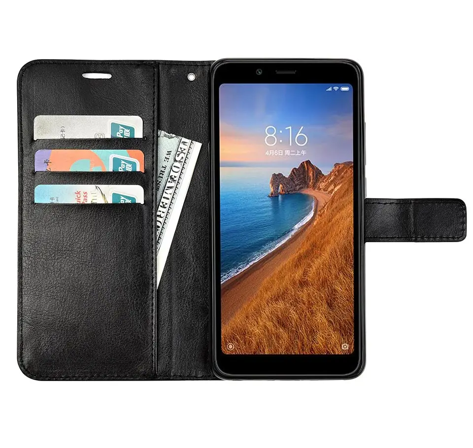 Кожаный чехол-книжка для Xiaomi Redmi 7A 7 A, чехол-накладка на заднюю панель, чехол для телефона Xiaomi Redmi 7 7A note 7 Pro