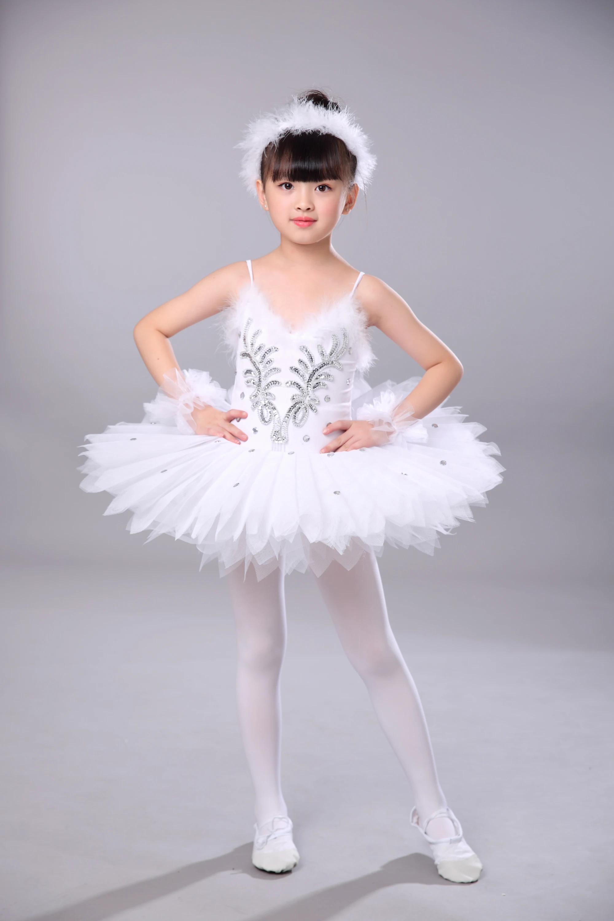 Профессиональное балетное платье-пачка для детей элегантное белое платье