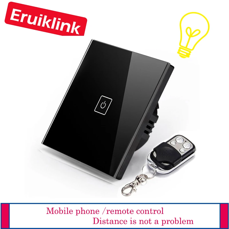 Eruiklink Fernbedienung Touch Schalter AC110-22OV стандарт ЕС 86*86 мм Kristall Glas панель сенсорная палочка Licht