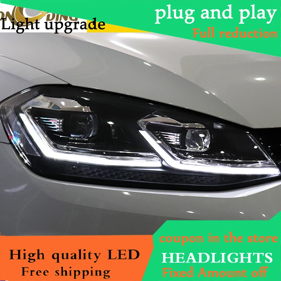 Автомобильный Стайлинг для VW Golf 7 5 фары 2014 2018 светодиодные DRL линзы H7 D2H HID Xenon bi