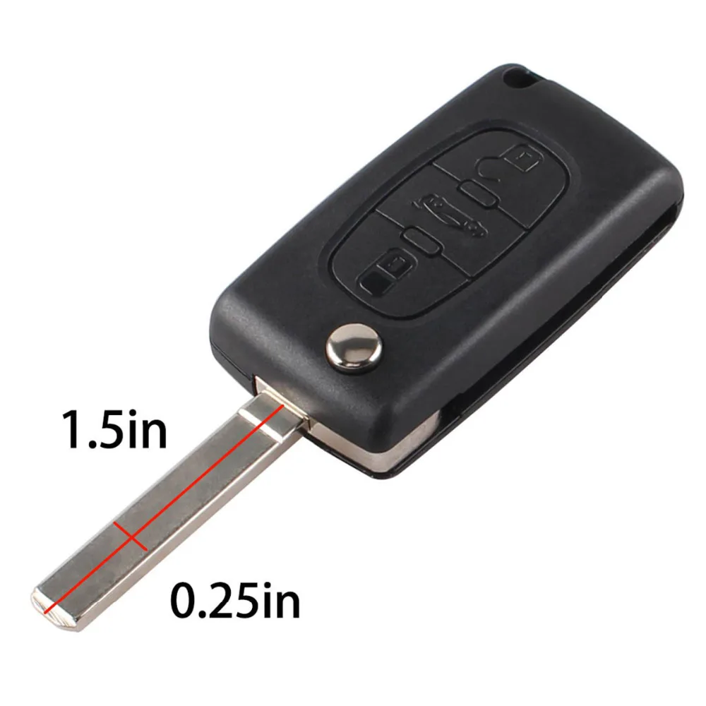 3 кнопки дистанционный Флип складной раскладной чехол для ключей Peugeot 307 308 407 607