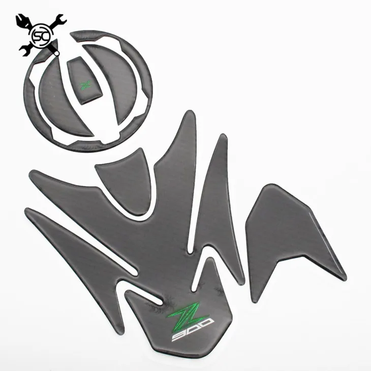 

Free Shipping Motorcycle Accessories 3D Real Carbon Tank Pad Sticker Decal Emblem Fits For Kawasaki Z900 2017