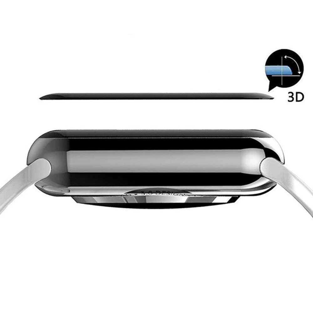 URVOI изогнутая полная пленка для apple watch серии 1 2 3 38 мм 42 мм ремни 3D протектор экрана для iWatch крышка мембраны линзы 3 цвета