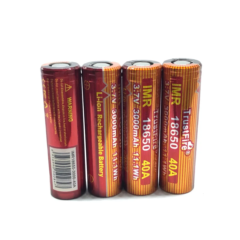 18 шт./лот TrustFire IMR 18650 3000 мАч 3 7 в 40 А Втч высокоскоростная перезаряжаемая литиевая