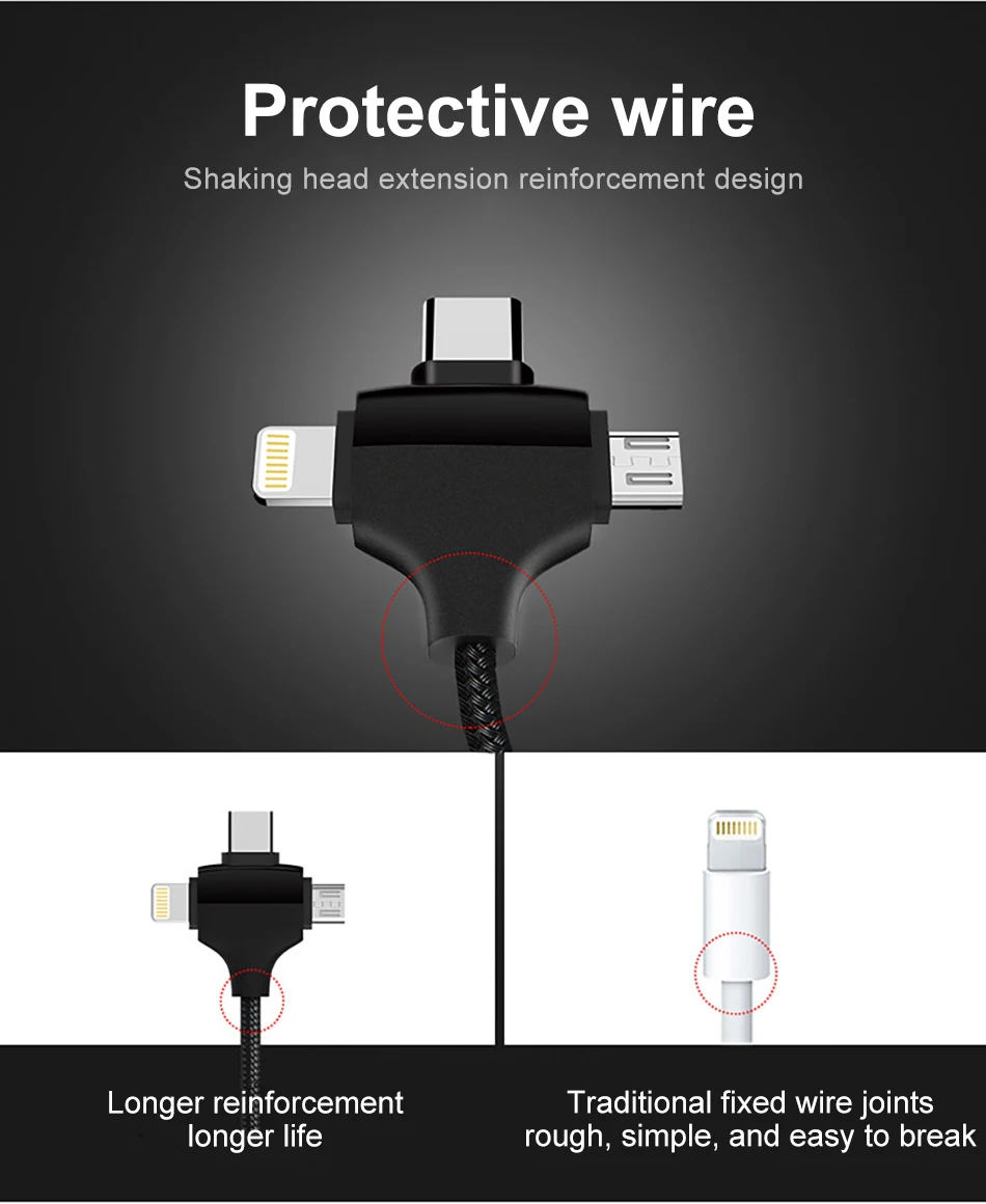 NOHON Универсальный usb кабель для зарядки 8 Pin для iPhone X XS MAX XR 8 Micro usb type C Android телефон зарядное устройство шнур для samsung Xiaomi