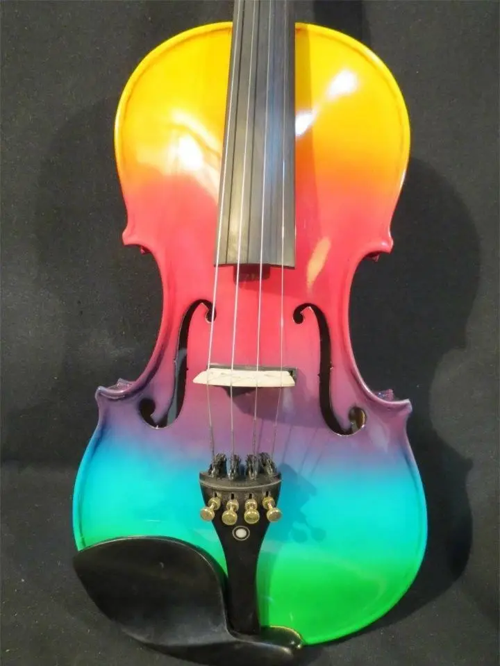 

Handmade Colorful Electric / Acoustic Violin 4/4 Perfect Sound including Case bow