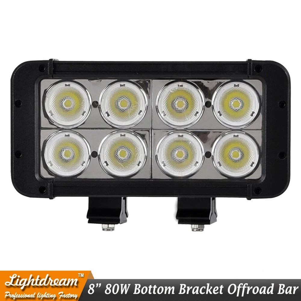 Car Led Light Bar 80w 8 inch led bar light Spot Flood Combo beam 12V 10W off road worklight driving lamps x2 external lights | Автомобили