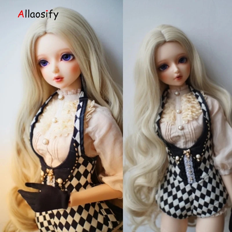 Allaosify Bjd/SD как кукольный парик дядя длинные вьющиеся волосы 1/31/4 1/6 1/8 высокой температуры красивый с челкой bjd парик
