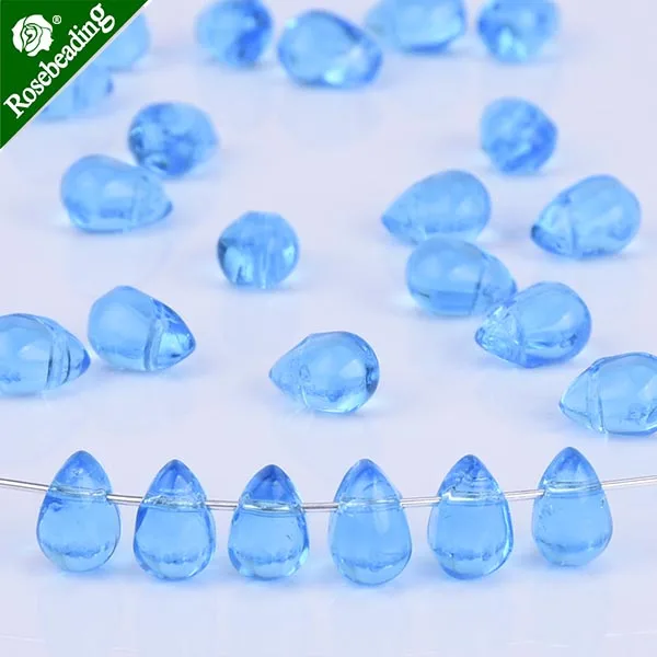 blue 6x9 мм чешские стеклянные каплевидные Бусины Стеклянные каплевидные бусины для изготовления бижутерии поставка, продается 50 шт./лот - Цвет: blue
