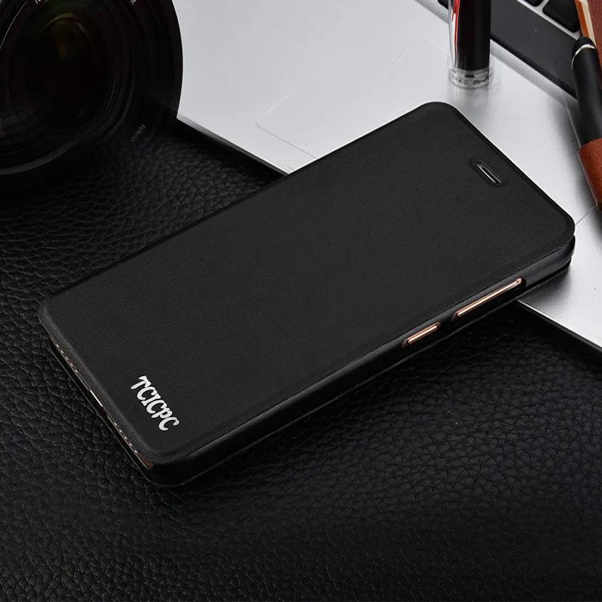 Чехол-книжка TCICPC для Xiaomi Redmi 4X, роскошный тонкий мягкий чехол из искусственной кожи+ жесткий защитный чехол для Redmi 4X Pro, чехол s Coque - Цвет: Black