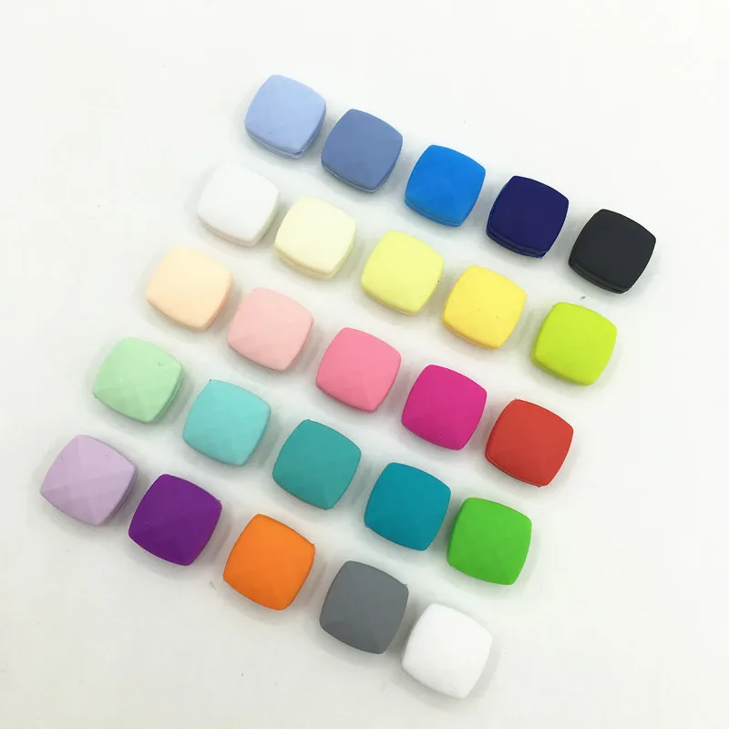 Оптовая продажа 50 шт./лот квадратные силиконовые бусины для прорезывания зубов