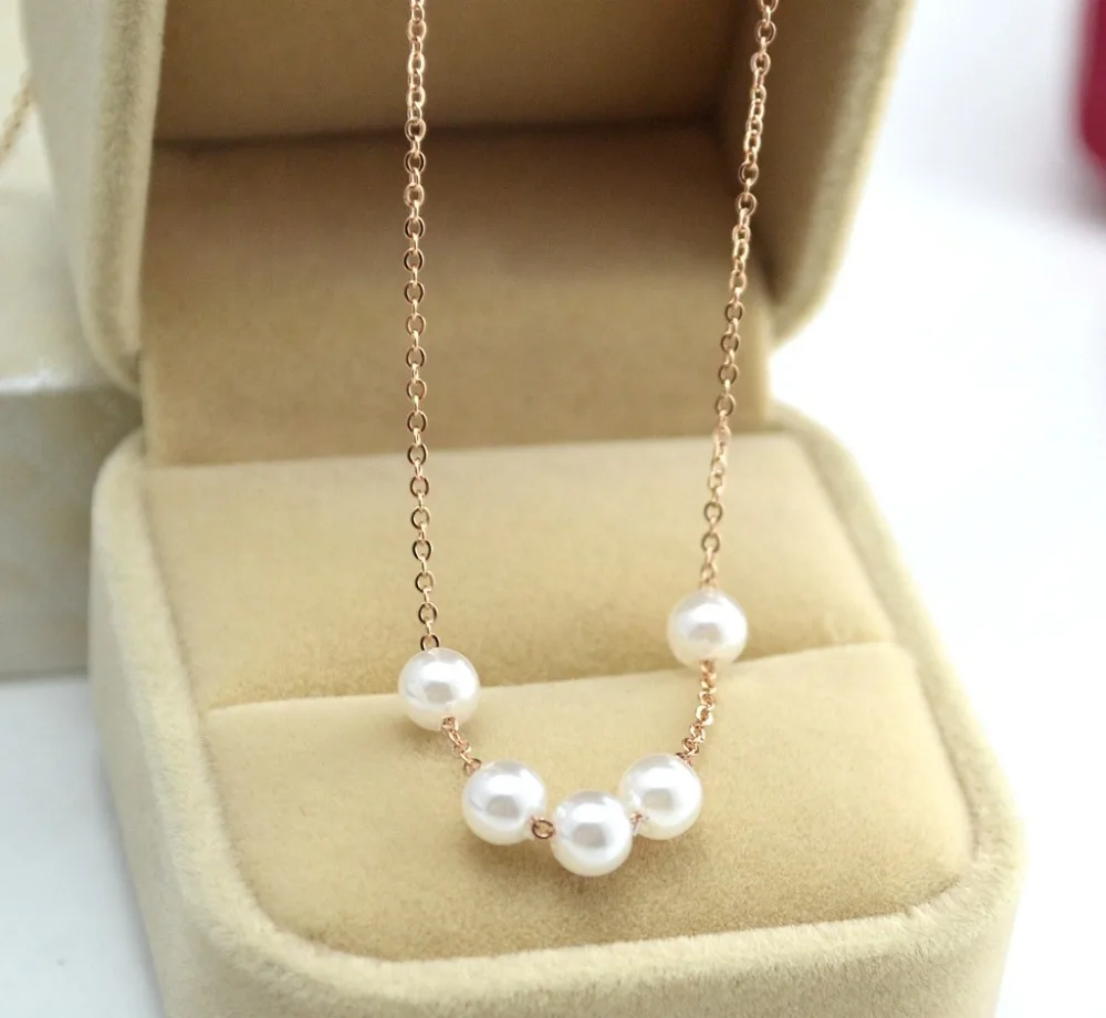 Новинка летнее Стильное ожерелье YUN RUO с пятью жемчужинами из титановой стали