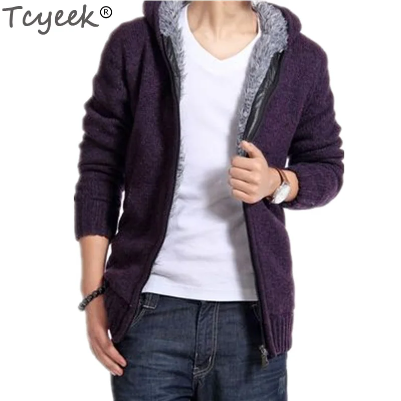 Мужская Флисовая Куртка Tcyeek с капюшоном на осень/зиму CJ099 2020|parkas hombre invierno|hombre