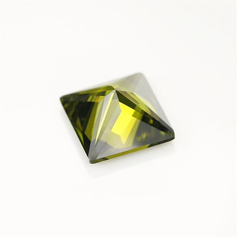 

Size 1.5x1.5~12x12mm Square Shape Princess Cut 5A Olive Green Zirconia Stone Synthetic Gems CZ stone For Jewelry
