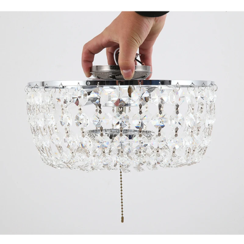 Euignis Crystal Ceiling Fan Iron Modern Nordic Retro Plafondventilatoren Met Verlichting Loft Moderne Plafond Ventilator | Лампы и