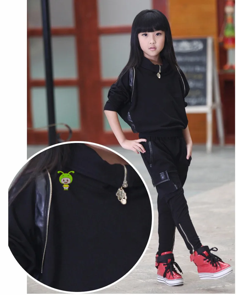 Wholesale chinese garment factory girls sports play fashion children clothes set for 4 5 6 7 8 9 10 years old girl KS 1504|clothes dye|clothes big
