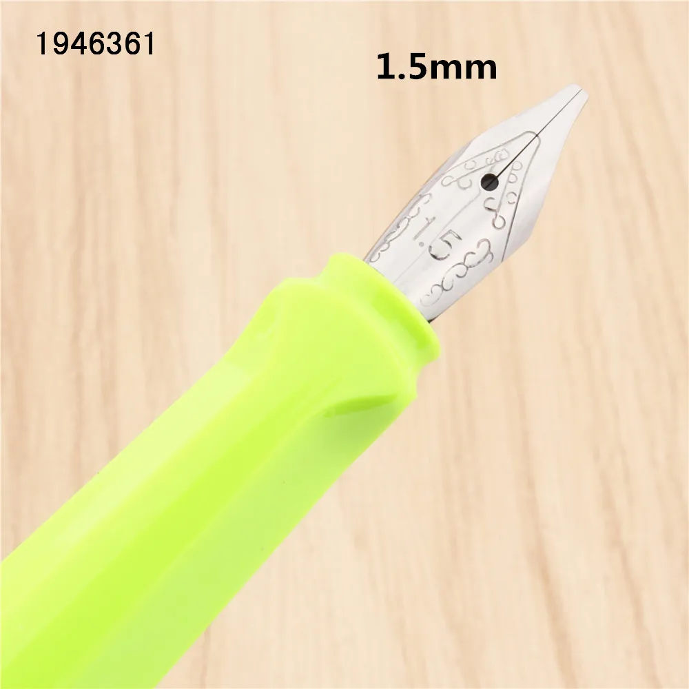 1.5mm Jinhao 871 Fluorescent green Gothic parallel the art flower body art Flat Tip Vinyl Tibetan Arabic Student office Fountain Pen - Цвет: 1.5mm