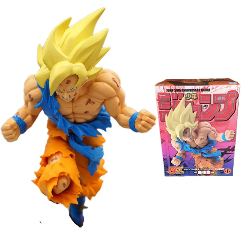 With box 18 см Japonaise Dragon Ball Супер Сон Гоку фигурку Супер Saiyan фигурка Dragon Ball Goku Saiyan DBZ ПВХ SaiyanModel игрушка - Цвет: With box
