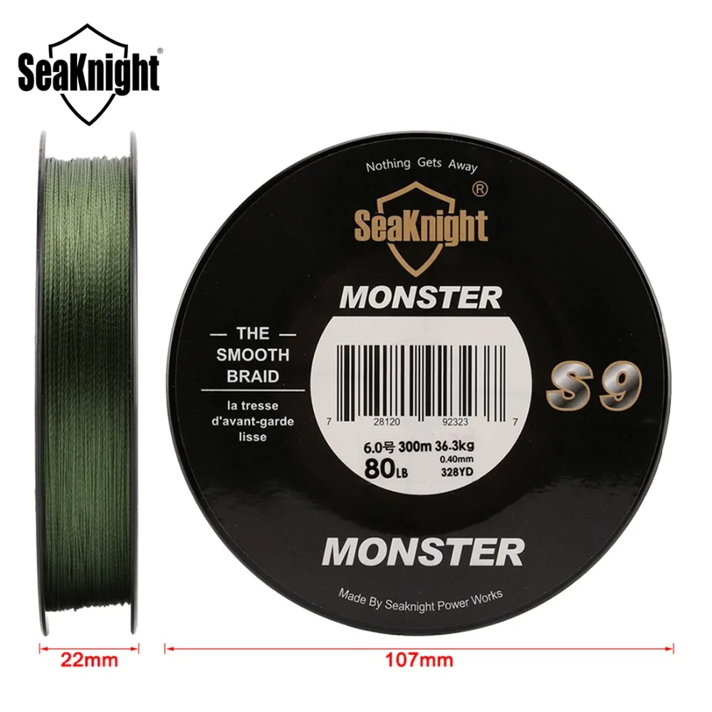 Леска рыболовная плетеная SeaKnight Monster S9 9 нитей 30 фунтов 40 50 80 300 фунтов|Рыболовные
