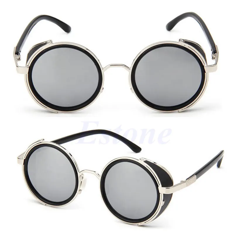 02 Солнцезащитные очки Cyber Goggles стимпанк 50s круглые очки винтажные Ретро стиль Blinder - Цвет линз: 02