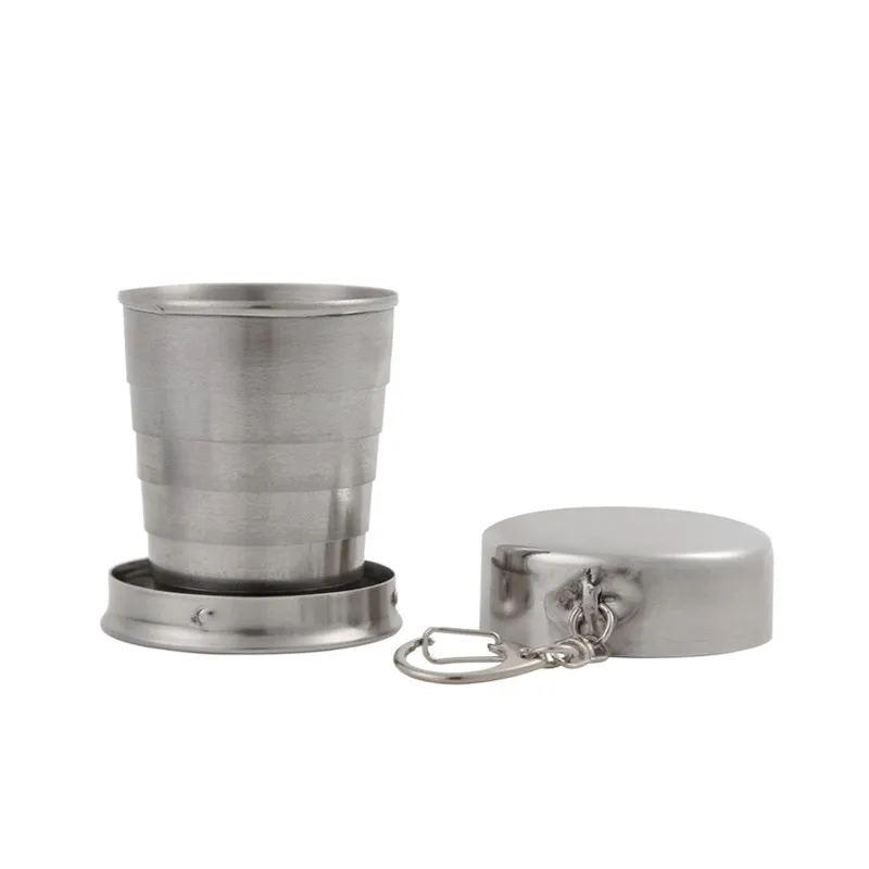 Складная чашка из нержавеющей стали для путешествий 1 шт. переносная уличная