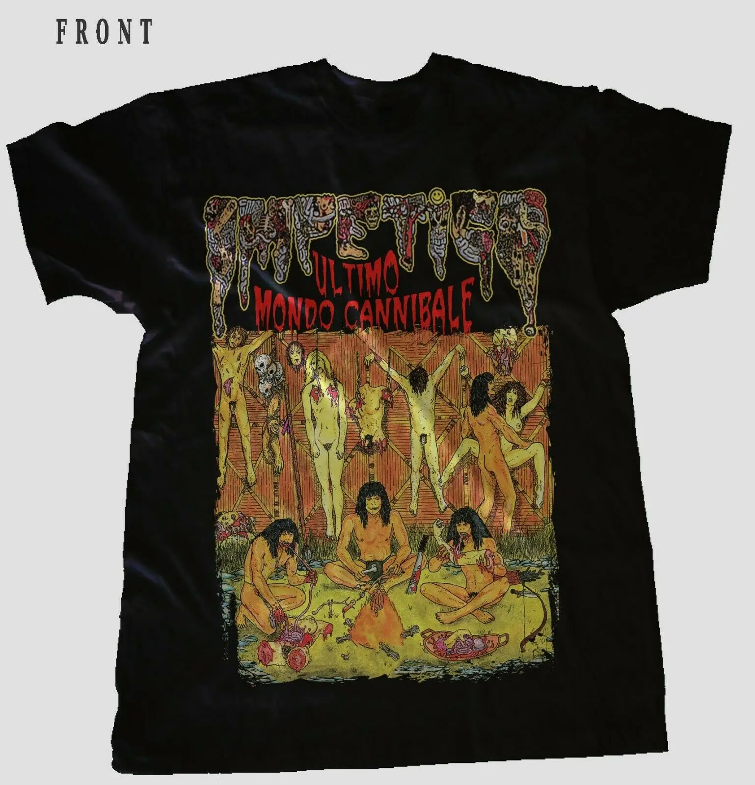 IMPETIGO Ultimo Mondo Cannibale Grindcore Band черный T_shirt Размеры: S до 6XL модные стильные мужские