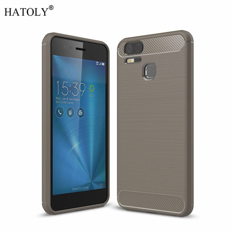Чехол HATOLY для Asus Zenfone 3 Zoom ZE553KL противоударный мягкий силиконовый чехол с начесом
