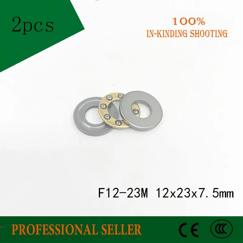 

2Pcs F12-23M Axial Ball Thrust Bearings 12mm x 23mm x 7.5mm Free shipping High Quality