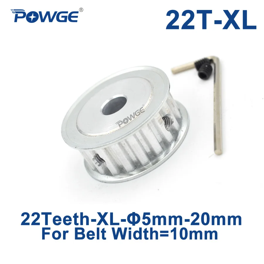 

POWGE 22 Teeth XL Timing pulley Bore 5/6/6.35/7/8/10/12/14/15/16/17mm for width 10mm XL Synchronous Belt 22-XL-10 AF 22teeth 22T