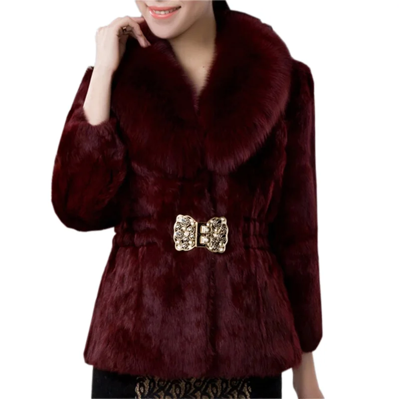 New Short Fur Coat Women Jacket 2021 Autumn Winter Imitation Rabbit Hair Korean Loose Thin Large Collar | Женская одежда