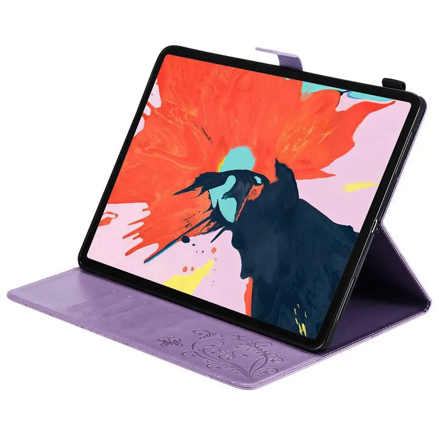Тонкий чехол книжка из искусственной кожи с подставкой для iPad Pro 12 9 2018 тисненой