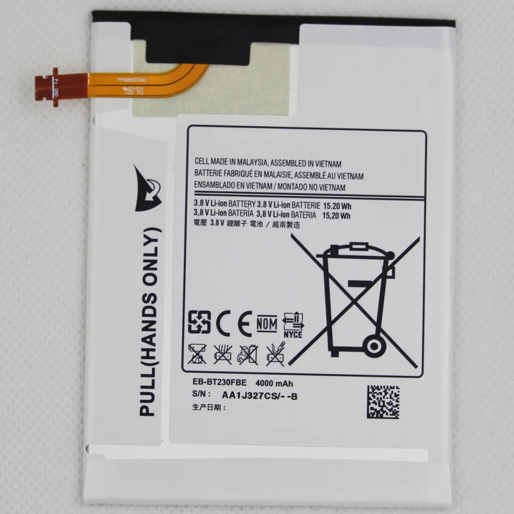 10 шт./лот Φ 4000 мАч Tab аккумулятор для Samsung Galaxy 4 7 0 &quotT230 T231 T235|Аккумуляторы мобильных
