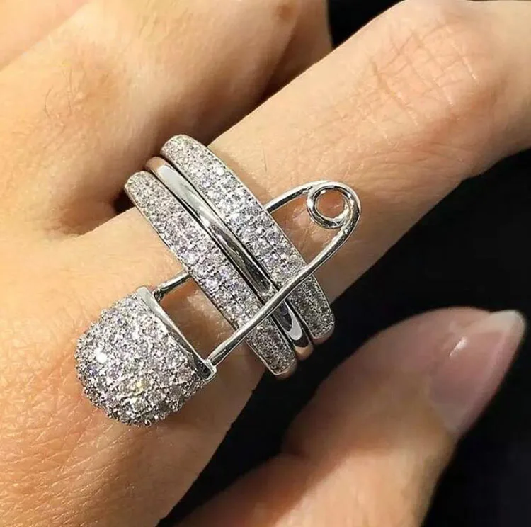 Новинка популярный модный комплект из 3 колец с микро закрепкой и кубическим