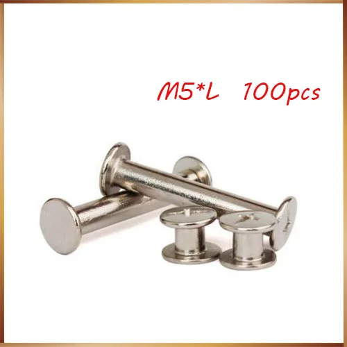 Секс-болт 100 компл./лот винтовая книжка винты с латунным покрытием 5*6/8/10/12/15/18/20/25 мм